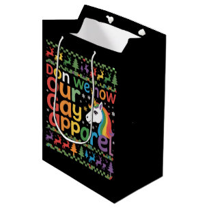 Don We Now Our Gay Apparel Unicorn Gay Christmas Medium Gift Bag