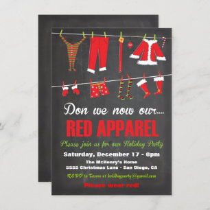 Don we now our Red apparel Christmas Invitations