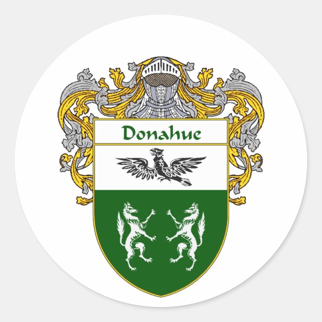 Donahue Coat of Arms (Mantled) Classic Round Sticker (Front)