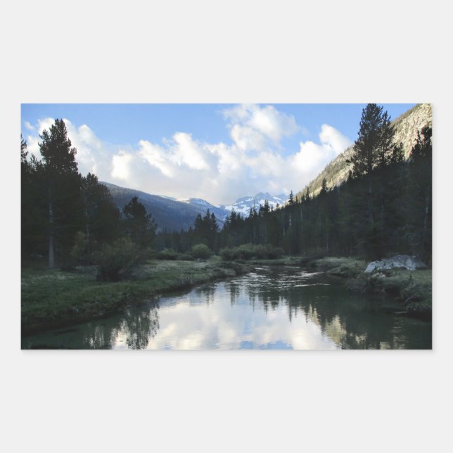 Donahue Pass from Lyell Fork - John Muir Trail Rectangular Sticker (Front)