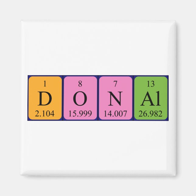 Donal periodic table name magnet (Front)