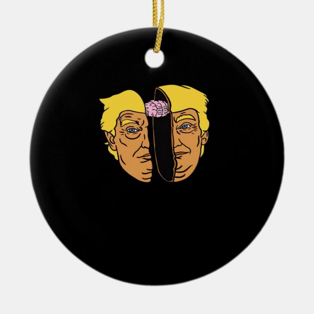 Donald Brain Trumpkin  Artwork  Ceramic Ornament (Front)
