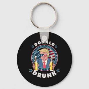 Donald Drunk Trump 4th Of July Funny Drinking Pres Key Ring