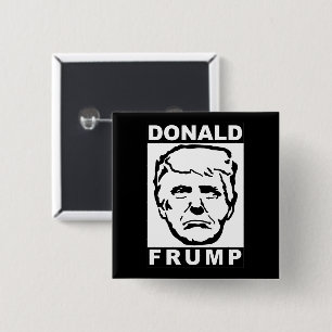donald frump 15 cm square badge
