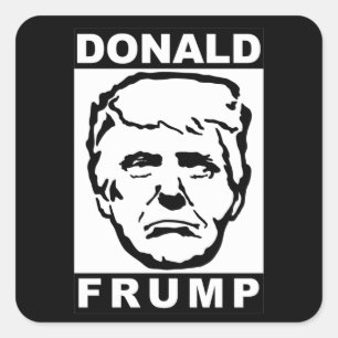 donald frump square sticker