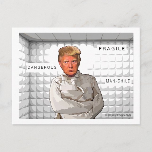 Donald in a straitjacket anti Trump painting Postcard (Front)