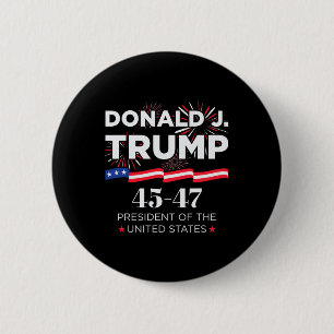 Donald J. Trump 45 47 President Inauguration Day 2 6 Cm Round Badge