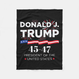 Donald J. Trump 45 47 President Inauguration Day 2 Fleece Blanket