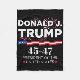 Donald J. Trump 45 47 President Inauguration Day 2 Fleece Blanket