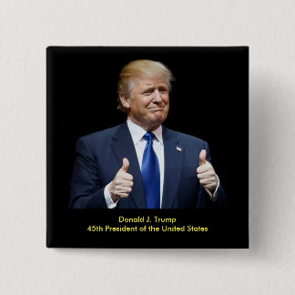 Donald J. Trump 45th President 15 Cm Square Badge