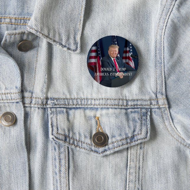 Donald J. Trump 45th President Keepsake 6 Cm Round Badge (In Situ)