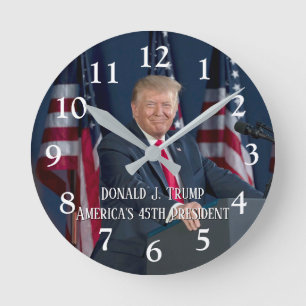 Donald J. Trump 45th President Keepsake Round Clock