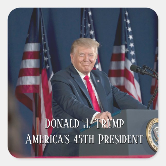 Donald J. Trump 45th President Keepsake Square Sticker (Front)