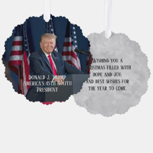 Donald J. Trump 45th President Keepsake Tree Decoration Card