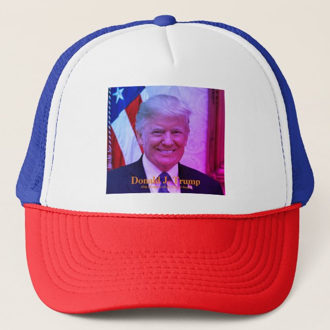 Donald J. Trump, 45th President of United States Trucker Hat (Front)