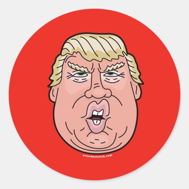 Donald J. Trump Cartoon Face Sticker (Front)