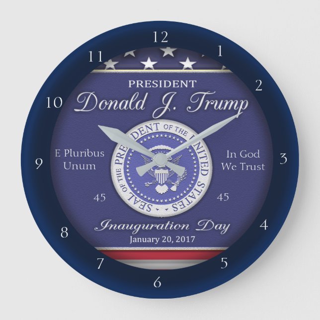 Donald J Trump Inauguration Day Commemoratve Large Clock (Front)