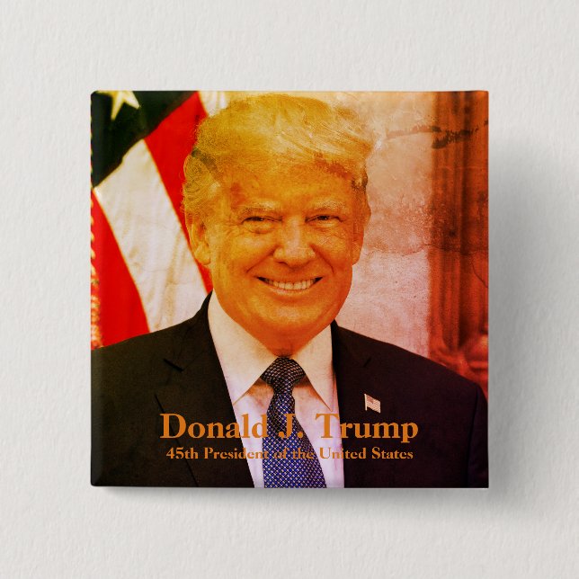 Donald J. Trump Make America Great Again 15 Cm Square Badge (Front)
