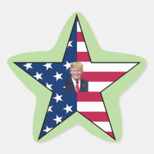 Donald J. Trump~ President~ US Flag~ Star ~ MAGA ~ Sticker