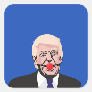 Donald J. Trump with gag - add your own text Square Sticker