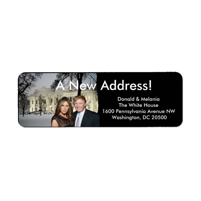 Donald & Melania: A new address Return Address Label (Front)