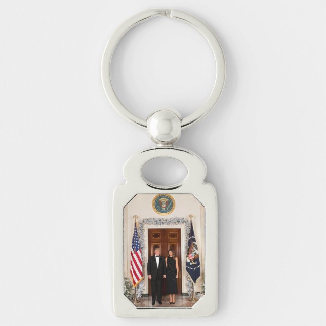 Donald & Melania Trump's Christmas White House Key Ring (Front)