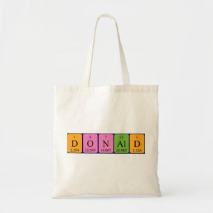 Donald periodic table name tote bag