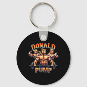 Donald Pump Funny Muscle Gym Meme  Key Ring