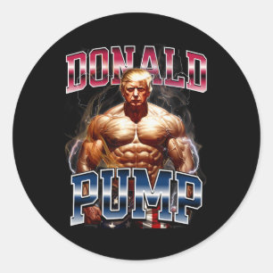 Donald Pump Meme Funny  Classic Round Sticker