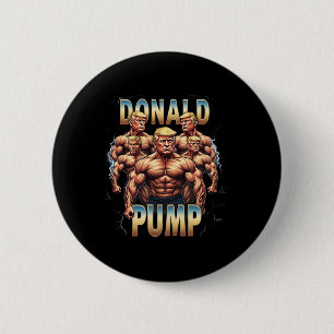 Donald Pump Muscle Retro Gym Meme 6 Cm Round Badge