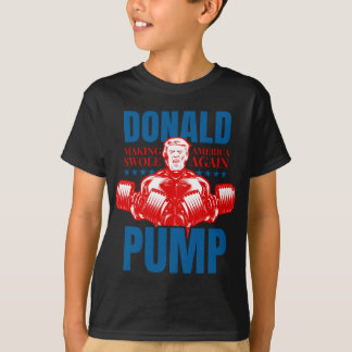 Donald Pump Swole America Trump Weight Lifting T-Shirt