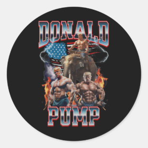 Donald Pump Trump Gym Pump Cover Classic Round Sticker