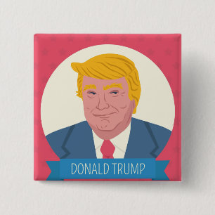 Donald Trump 15 Cm Square Badge