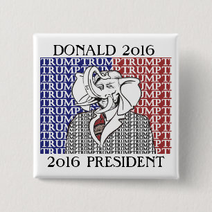 Donald Trump 2016 15 Cm Square Badge
