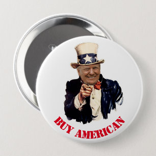 DONALD TRUMP 2020 BUY AMERICAN 10 CM ROUND BADGE