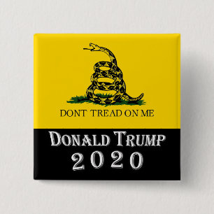 Donald Trump 2020 - Don't Tread On Me 15 Cm Square Badge
