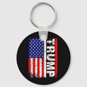 Donald Trump 2020 Vintage Usa Flag T Shirts Key Ring