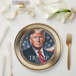Donald Trump 2024 Campaign Novelty Paper Plate