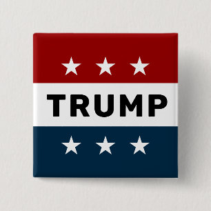 Donald Trump 2024 Classic Star Pinback 15 Cm Square Badge
