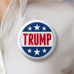 Donald Trump 2024 Classic Star Red Blue 6 Cm Round Badge<br><div class="desc">A classic template that is perfect for the GOP campaign. TRUMP is highlighted with a minimal design surrounding the name. The red,  white and blue makes a traditional and patriotic design for the next election.</div>