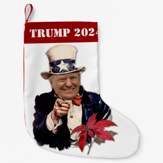 Donald Trump 2024 Elections President Small Christmas Stocking (Front)