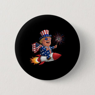 Donald Trump 2024 Happy 4th Of July Trump American 6 Cm Round Badge