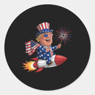 Donald Trump 2024 Happy 4th Of July Trump American Classic Round Sticker