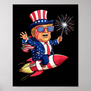 Donald Trump 2024 Happy 4th Of July Trump American Poster