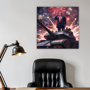 Donald Trump 2024 Military Hero Pro-Trump Funny AI Poster