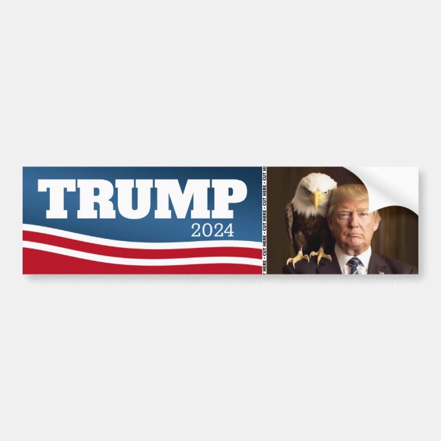 Donald Trump 2024 - Modern and Eagle Bumper Sticker (Front)