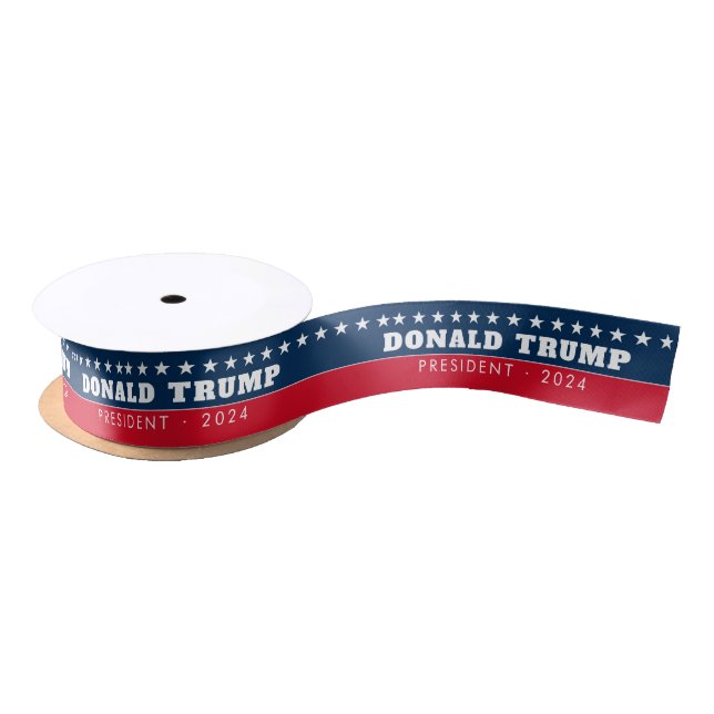 Donald Trump 2024 - modern navy and red Satin Ribbon (Spool)