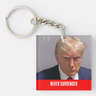 Donald Trump 2024 Never Surrender Button Key Ring