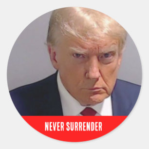 Donald Trump 2024 Never Surrender Classic Round Sticker
