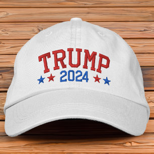Donald Trump 2024 Patriotic Stars Embroidered Hat